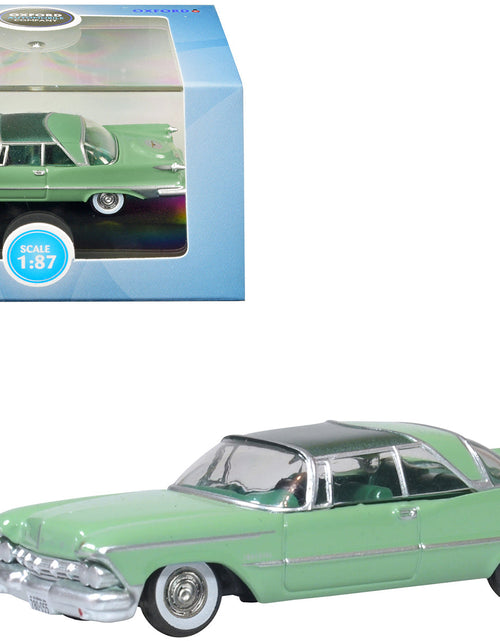 Load image into Gallery viewer, 1959 Chrysler Imperial Crown 2 Door Hardtop Highland Green and Ballad Green 1/87 (HO) Scale Diecast Model Car by Oxford Diecast
