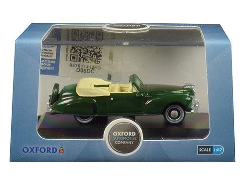 Load image into Gallery viewer, 1941 Lincoln Continental Convertible Spode Green 1/87 (HO) Scale Diecast Model Car by Oxford Diecast
