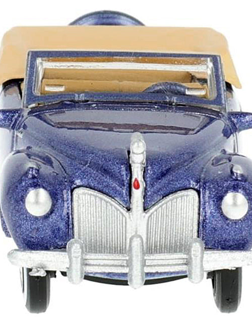 Load image into Gallery viewer, 1941 Lincoln Continental Convertible Darian Blue Metallic with Tan Interior 1/87 (HO) Scale Diecast Model Car by Oxford Diecast
