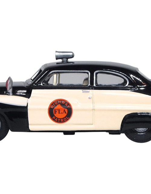 Load image into Gallery viewer, 1949 Mercury Monarch Police Black and White "Florida Highway Patrol" 1/87 (HO) Scale Diecast Model Car by Oxford Diecast
