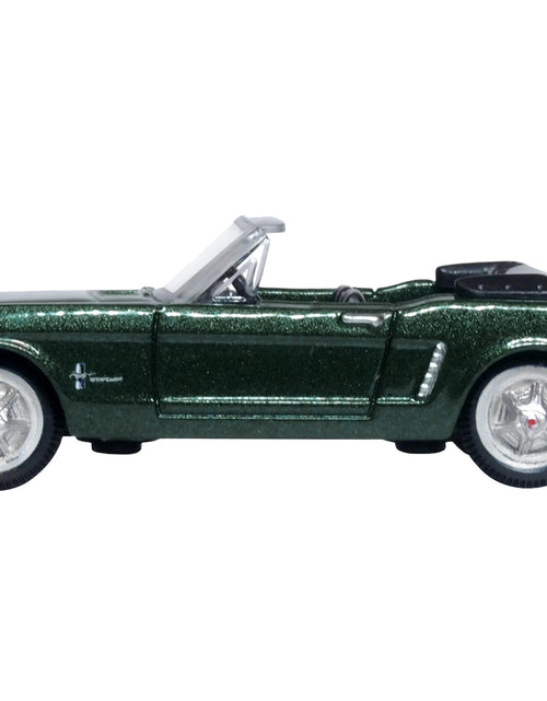 Load image into Gallery viewer, 1965 Ford Mustang Convertible Ivy Green Metallic 1/87 (HO) Scale Diecast Model Car by Oxford Diecast
