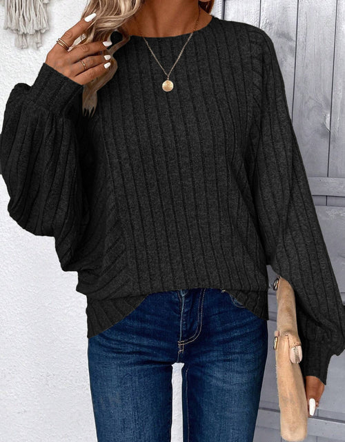 Load image into Gallery viewer, Plus Size Round Neck Batwing Sleeve T-Shirt
