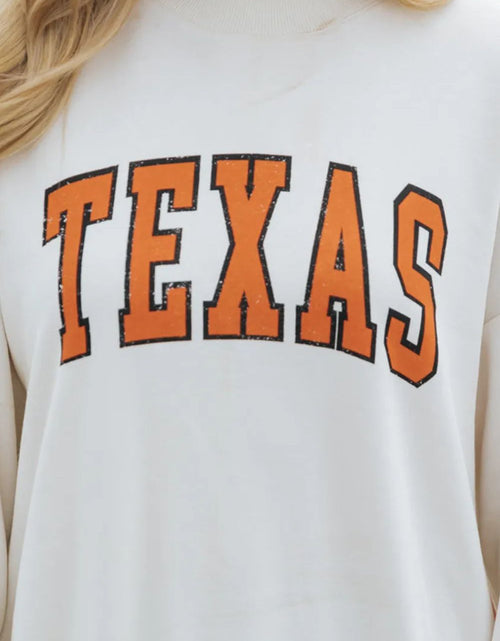 Load image into Gallery viewer, TEXAS Round Neck Dropped Shoulder Sweatshirt
