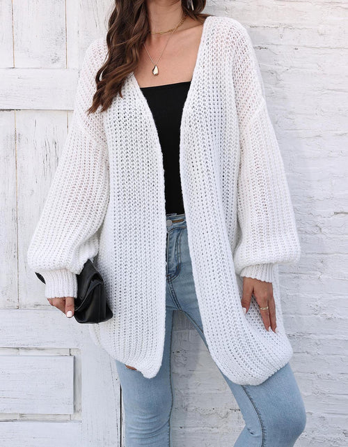 Load image into Gallery viewer, Open Front Dropped Shoulder Longline Cardigan
