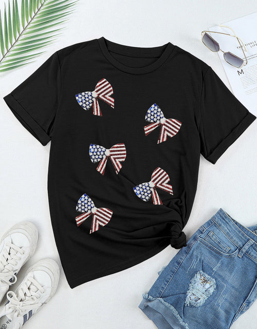 Load image into Gallery viewer, US Flag Round Neck Short Sleeve T-Shirt

