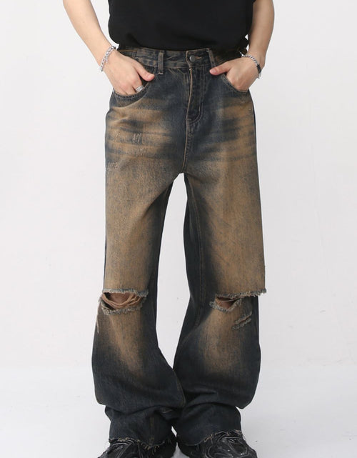 Load image into Gallery viewer, Distressed Wide Leg Jeans
