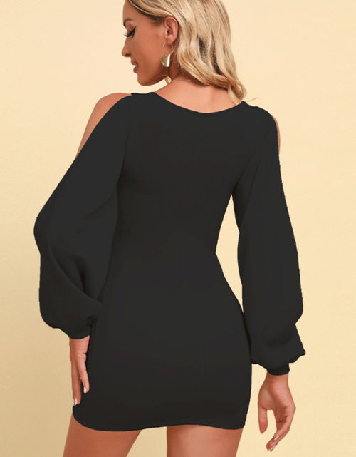Load image into Gallery viewer, Square Neck Split Sleeve Mini Dress
