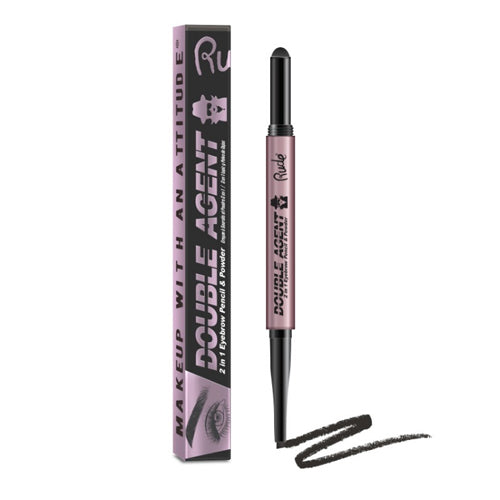 Load image into Gallery viewer, RUDE Double Agent 2 in 1 Eyebrow Pencil &amp; Powder - Black Brown
