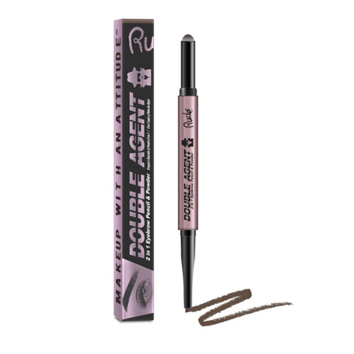 Load image into Gallery viewer, RUDE Double Agent 2 in 1 Eyebrow Pencil &amp; Powder - Neutral Brown
