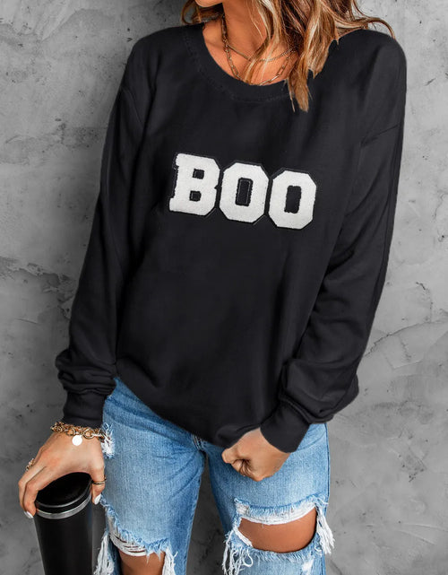 Load image into Gallery viewer, BOO Round Neck Long Sleeve Sweatshirt
