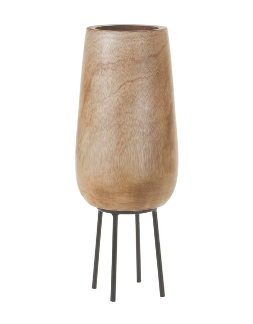 Load image into Gallery viewer, Wood Vase with Stand 15"H
