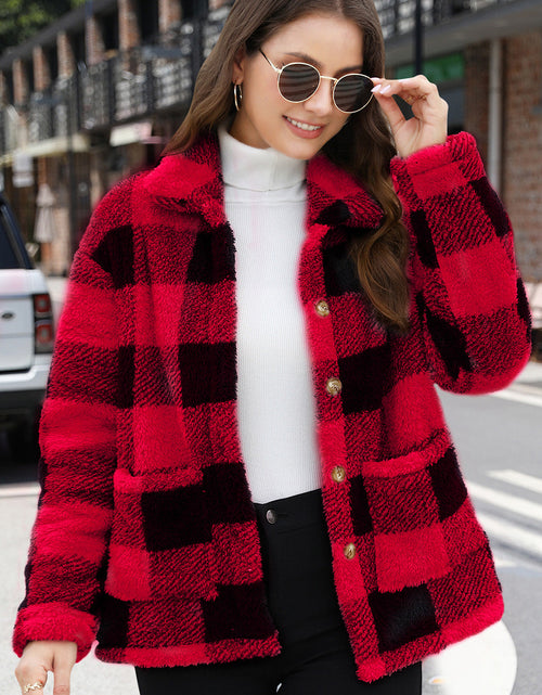 Load image into Gallery viewer, Button Up Drop Shoulder Fuzzy Jacket
