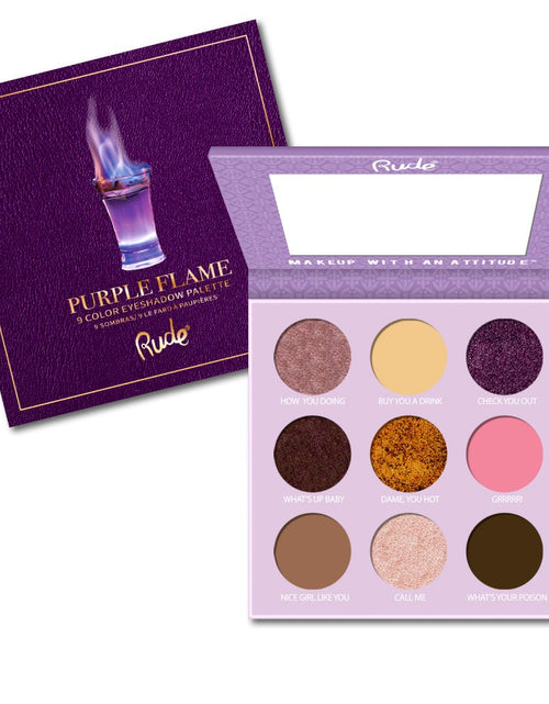 Load image into Gallery viewer, RUDE Cocktail Party 9 Color Eyeshadow Palette - Purple Flame
