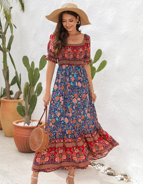 Load image into Gallery viewer, Floral Flounce Sleeve Midi Dress
