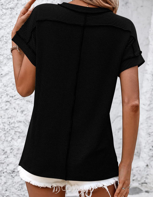 Load image into Gallery viewer, Mandy Striped Round Neck Short Sleeve T-Shirt

