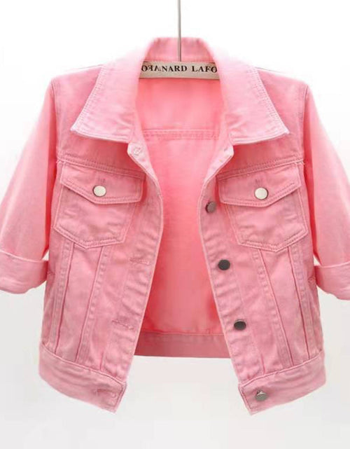 Load image into Gallery viewer, Full Size Cropped  Denim Jacket Plus Size

