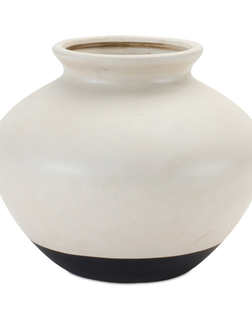 Load image into Gallery viewer, Two Tone Ceramic Vase 9"D
