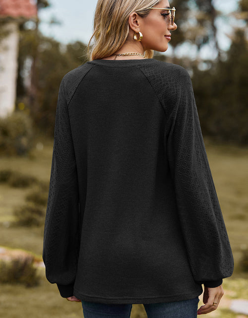 Load image into Gallery viewer, Eyelet Notched Raglan Sleeve T-Shirt
