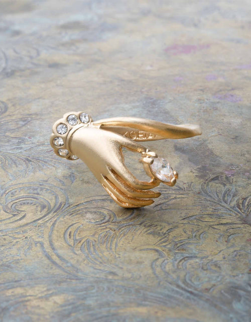 Load image into Gallery viewer, Vintage Austrian Crystals 18k Yellow Gold Matte or Polished Finish Made in USA by PVD Vintage Jewelry
