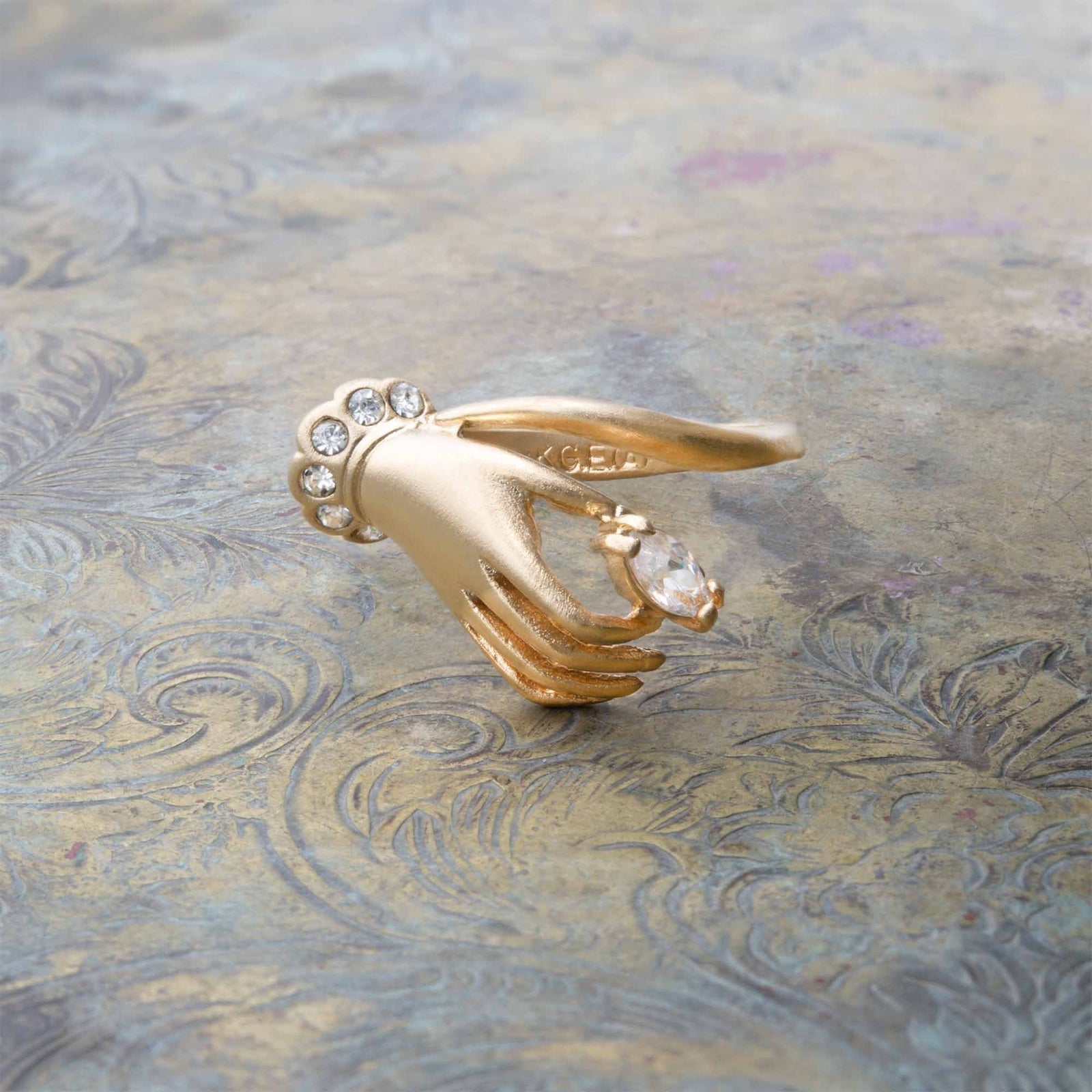 Vintage Austrian Crystals 18k Yellow Gold Matte or Polished Finish Made in USA by PVD Vintage Jewelry