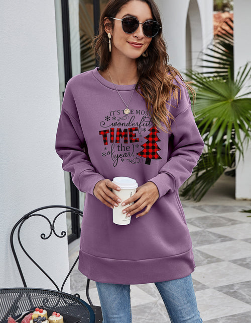 Load image into Gallery viewer, Christmas Tree Graphic Drop Shoulder Sweatshirt
