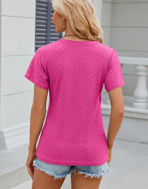 Load image into Gallery viewer, Eyelet Surplice Short Sleeve T-Shirt
