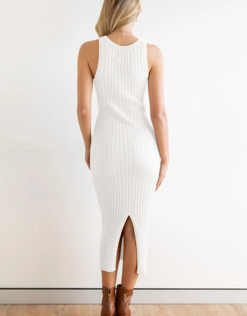 Load image into Gallery viewer, Slit Ribbed Round Neck Sleeveless Dress
