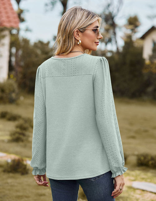 Load image into Gallery viewer, Round Neck Flounce Sleeve Top
