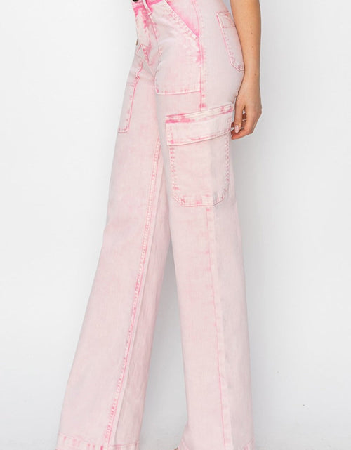 Load image into Gallery viewer, RISEN Full Size High Rise Cargo Pocket Jeans
