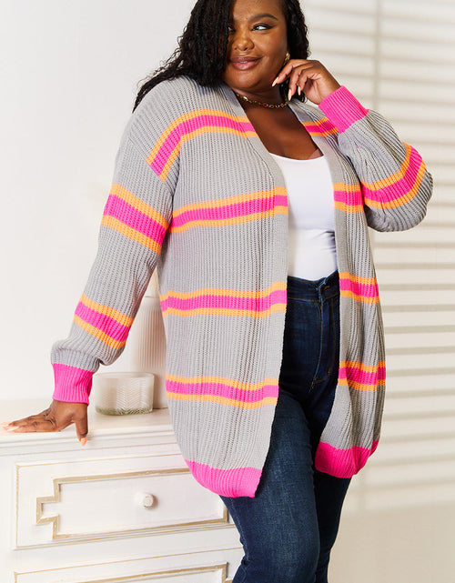 Load image into Gallery viewer, Woven Right Ribbed Long Sleeve Cardigan
