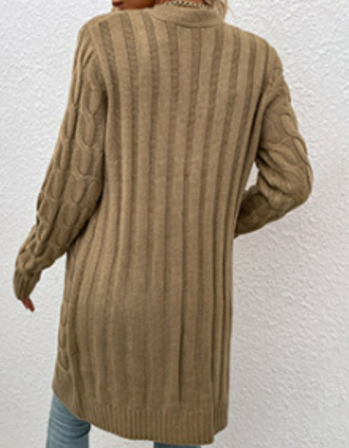 Load image into Gallery viewer, Cable-Knit Button Down Cardigan with Pockets
