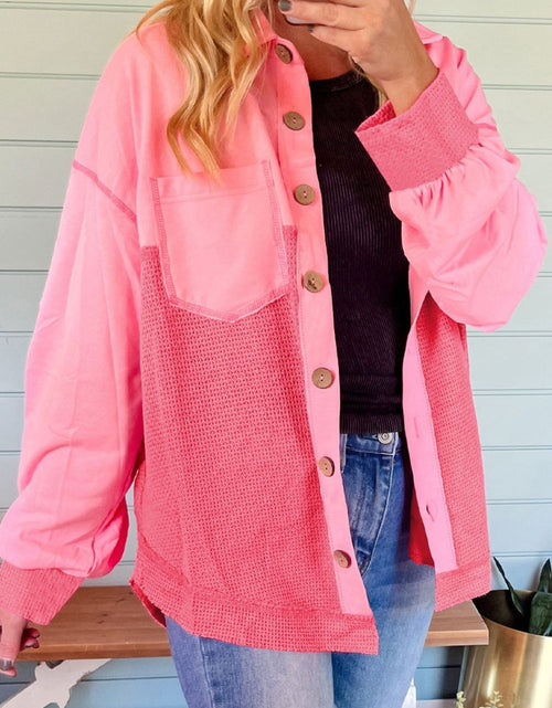 Load image into Gallery viewer, Two Tone Button Up Drop Shoulder Shacket
