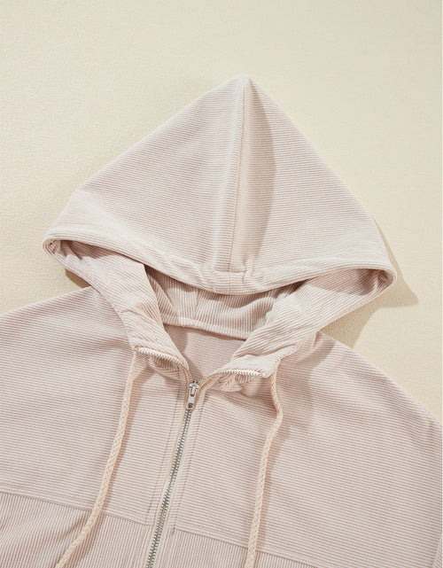 Load image into Gallery viewer, Pocketed Zip Up Long Sleeve Hooded Jacket
