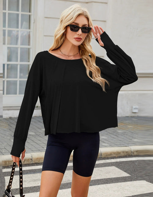 Load image into Gallery viewer, Backless Round Neck Long Sleeve T-Shirt

