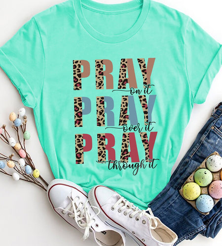 Letter Graphic Round Neck Short Sleeve T-Shirt