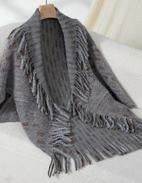 Load image into Gallery viewer, Fringe Open Front Half Sleeve Poncho
