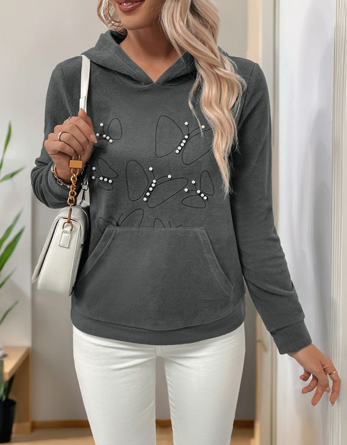 Load image into Gallery viewer, Perfee Pearl Butterfly Long Sleeve Hoodie
