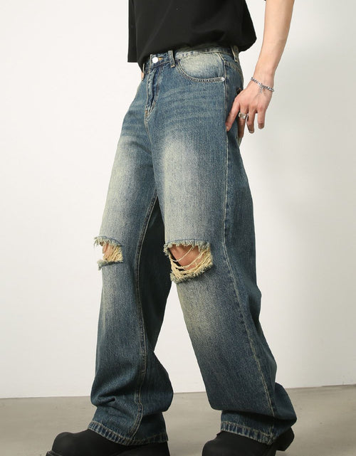 Load image into Gallery viewer, Men's Distressed Baggy Jeans
