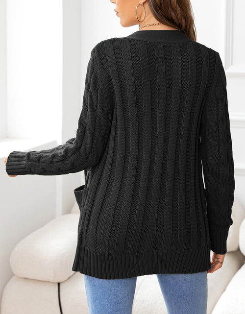 Load image into Gallery viewer, Button Down Cable-Knit Cardigan
