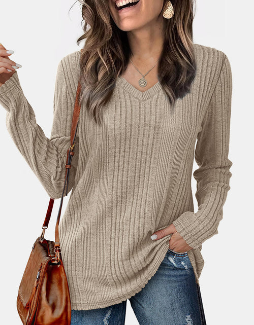Load image into Gallery viewer, V-Neck Long Sleeve T-Shirt
