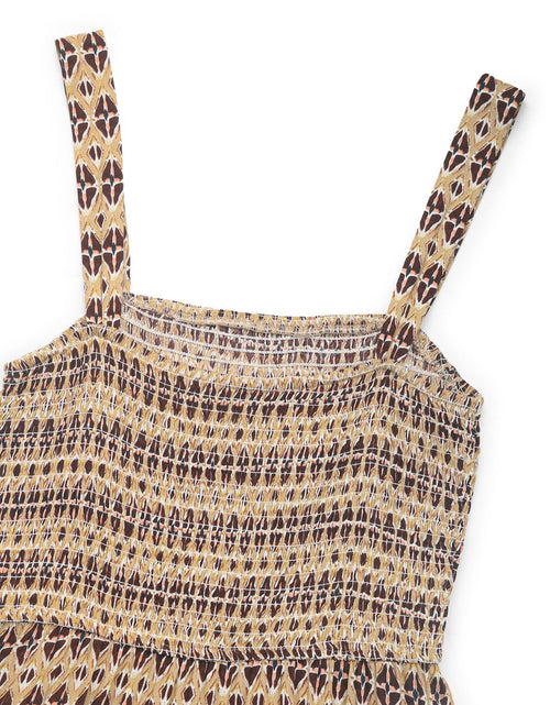 Load image into Gallery viewer, Printed Tiered Wide Strap Midi Dress
