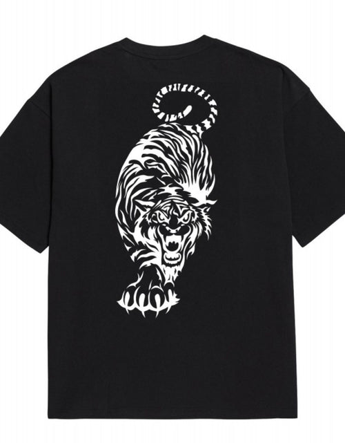 Load image into Gallery viewer, Men's Plus Size Tiger Round Neck Short Sleeve T-Shirt
