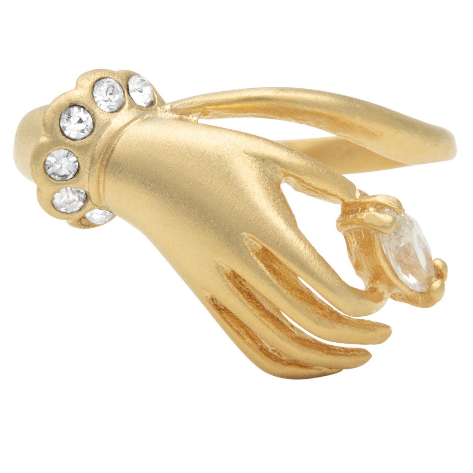 Vintage Austrian Crystals 18k Yellow Gold Matte or Polished Finish Made in USA by PVD Vintage Jewelry