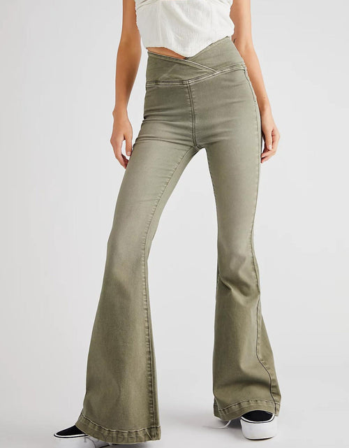 Load image into Gallery viewer, Asymmetric Waist Flare Jeans
