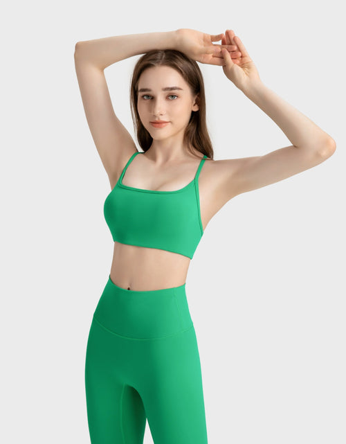 Load image into Gallery viewer, Millennia Crisscross Back Scoop Neck Active Cami with Detachable Chest Pads
