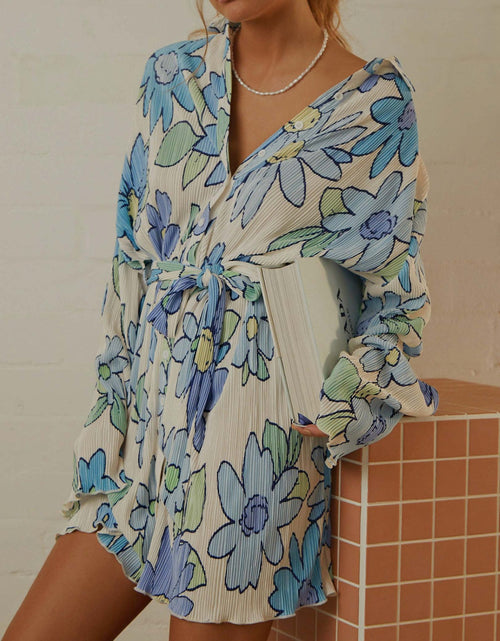 Load image into Gallery viewer, Tied Button Up Long Sleeve Dress
