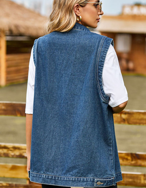 Load image into Gallery viewer, Button Down Denim Vest
