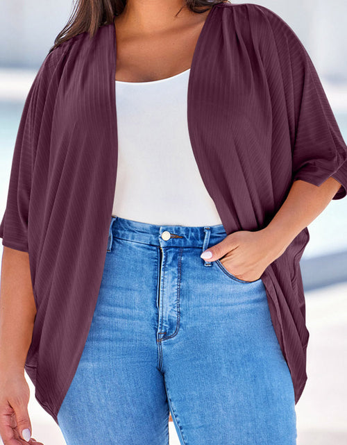 Load image into Gallery viewer, Plus Size Ribbed Cocoon Cover Up
