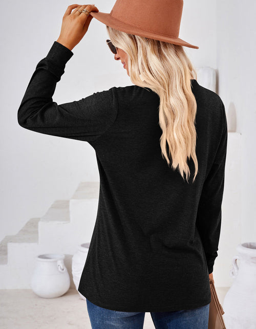 Load image into Gallery viewer, V-Neck Buttoned Long Sleeve Blouse
