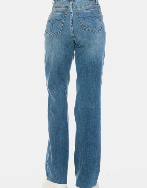 Load image into Gallery viewer, Judy Blue Full Size Tummy Control Cut Raw Hem Straight Jeans
